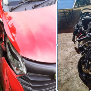 Laka Lantas Mobil Calya VS Motor Di Batui, Pengendara Motor Patah Kaki