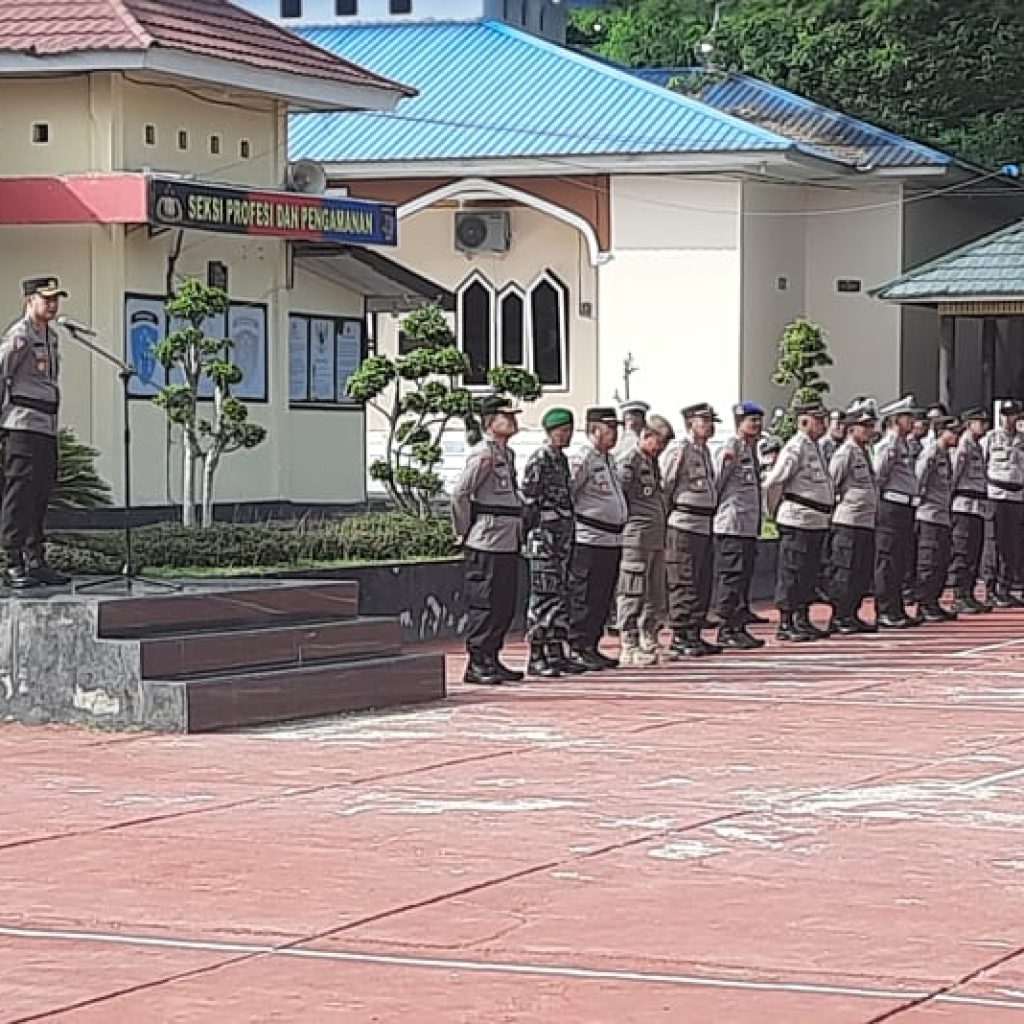 Polres Bangkep Bersama TNI Dan Sat Pol PP Apel Bersama Dalam Menghadapi May Day