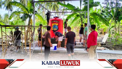Polres Banggai Gelar Bakti Sosial Bangun MCK dan Sarana Air Bersih Sambut Hari Bhayangkara ke-77