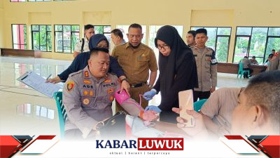 Polres Banggai Gelar Baksos Donor Darah Dalam Rangka Hari Bhayangkara ke-77