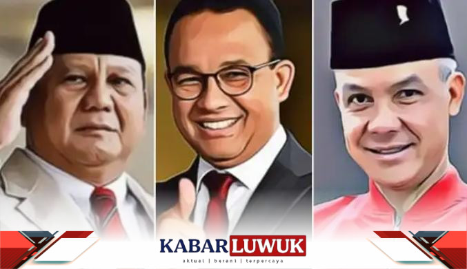 Kolase ketiga Calon Capres, Prabowo Subianto, Anies Baswedan, dan Ganjar Pranowo