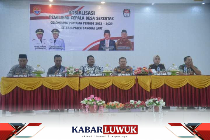 Pemerintah Daerah Kabupaten Banggai Laut (Balut) Sulawesi Tengah melalui Dinas Pemberdayaan Masyarakat dan Desa (PMD) menyelenggarakan Sosialisasi Pemilihan Kepala Desa Se-Kabupaten Banggai Laut Tahun 2023
