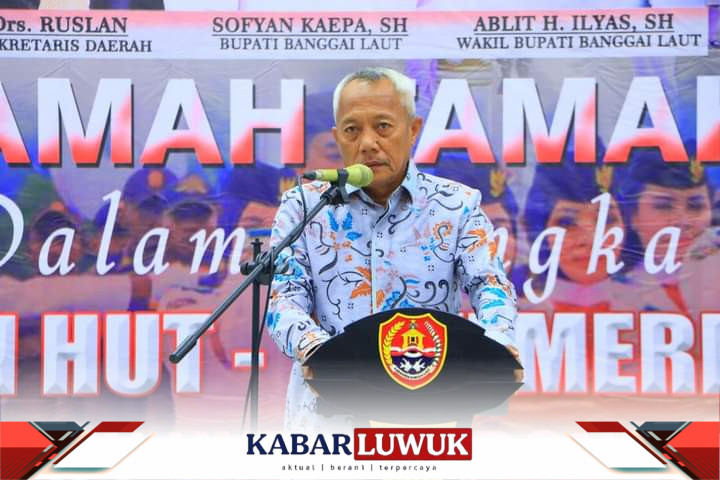 Bupati Banggai Laut, Sofya Kaepa Saat menjamu seluruh Undangan Pada acara Malam Rama Tamah Sambut HUT Kemerdekaan Ke 78