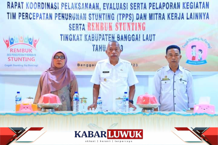Bupati Banggai Laut, Sofyan Kaepa, SH, memimpin rapat koordinasi Penurunan Stunting