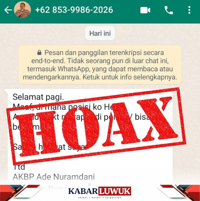 Penipuan WhatsApp Catut Nama Kapolres Banggai, Masyarakat Diminta Waspada