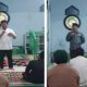 Pjs.Bupati Bangkep, Ihsan Basir dan Kepala Kantor Agama Kabupaten Bangkep,Drs. H. Suardi Kandjae saat memberikan Ceramah sholat Subuh bersama di Mesjid AT-Taqwa Desa Bongganan.
