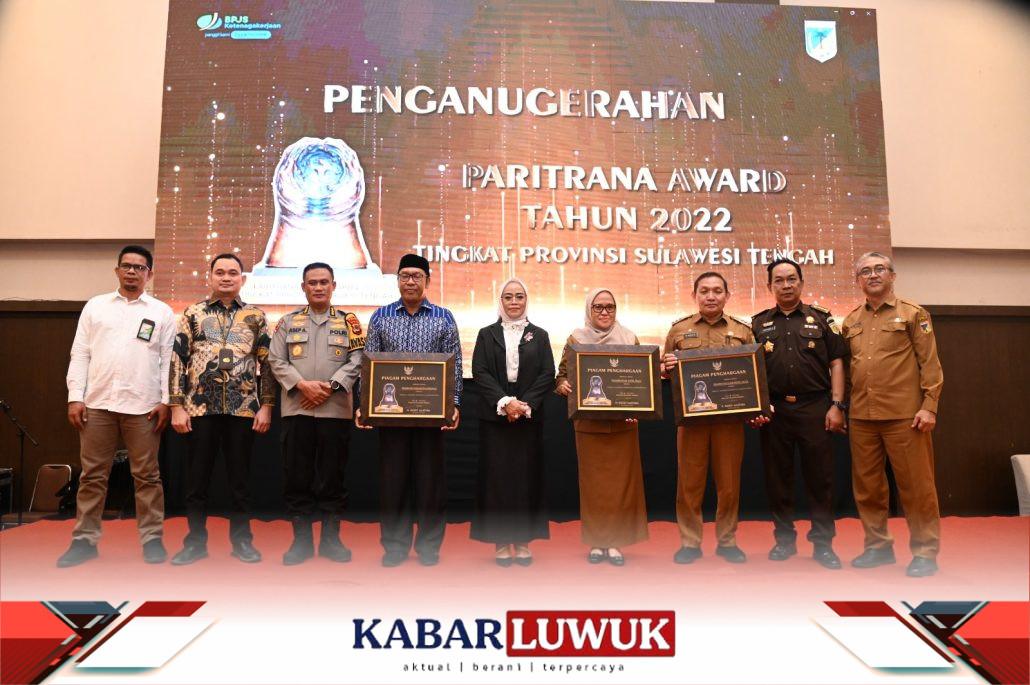 3 Pemda dan 10 Pelaku Usaha Raih Penghargaan Paritrana Award Tingkat Provinsi Sulteng