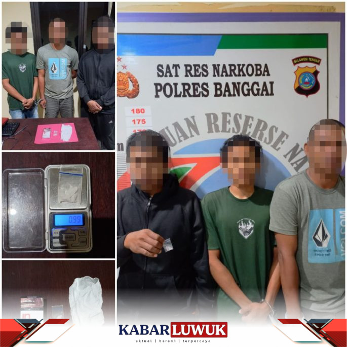 Sat Narkoba Polres Banggai Amankan Tiga Pemuda di Dua Lokasi Berbeda