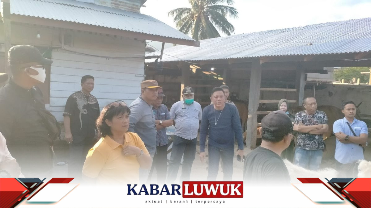 Kepala Dinas Peternakan dan Kesehatan Hewan Kabupaten Banggai, Pupung bersama Tim Saat melakukan peninjauan langsung di RPH Simpong