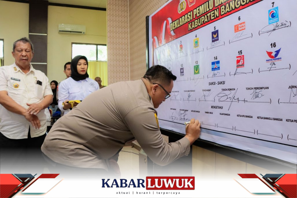 Kapolres Banggai Pimpin Deklarasi Pemilu Damai 2024 yang Bersejarah