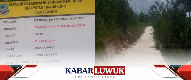 Dongkrak Perekonomian Warga Pemdes Saiyong Bangung Jalan Lingkungan