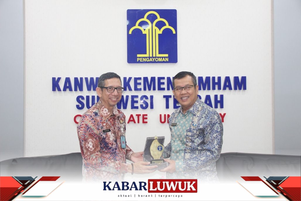Kepala Kantor Wilayah Kementrian Hukum dan Ham Sulawesi Tengah, Hermansyah Siregar menerima kunjungan Kepala BNNP Sulawesi Tengah, Monang Situmorang