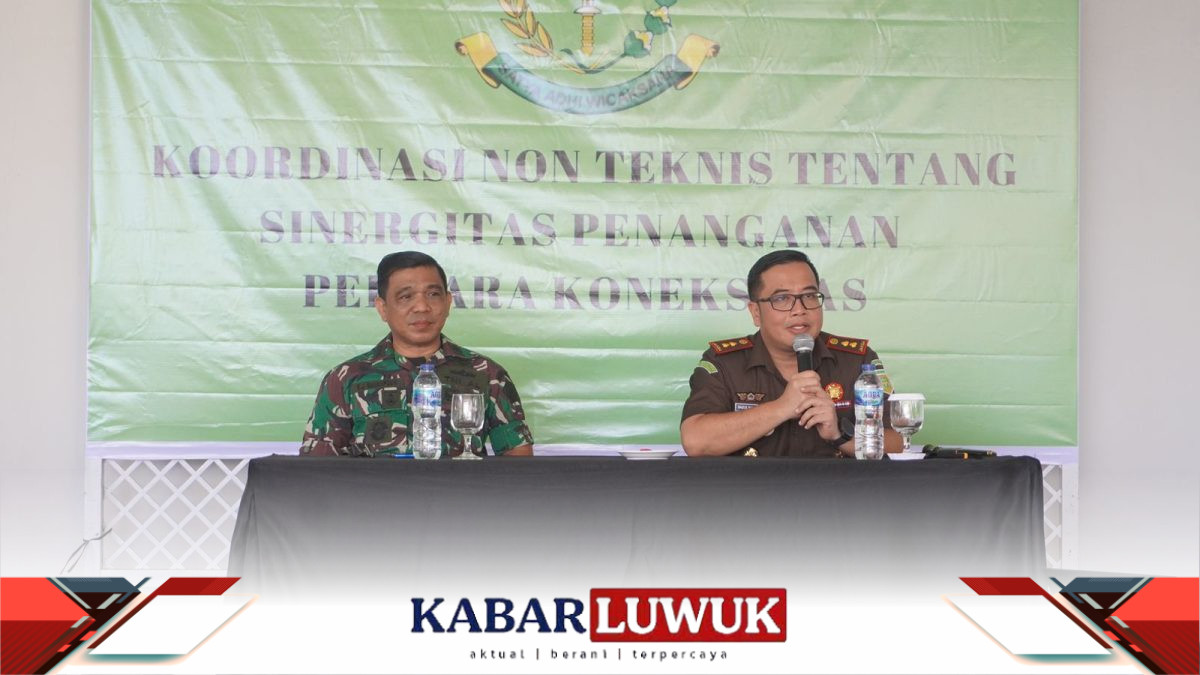 Asisten Pidana Militer Kejaksaan Tinggi Sulawesi Utara mengadakan Kegiatan Koordinasi Non Teknis.Kolonel Laut (H) E.J Sumampouw, SH didampingi Kepala Kejaksaaan Negeri Banggai Raden Bagus Wicaksono, SH .M.hum
