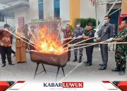 Kejari Banggai  Gelar  Pemusnahan Barang Bukti Dan Sosialisasi Mitigasi Risiko Kejahatan