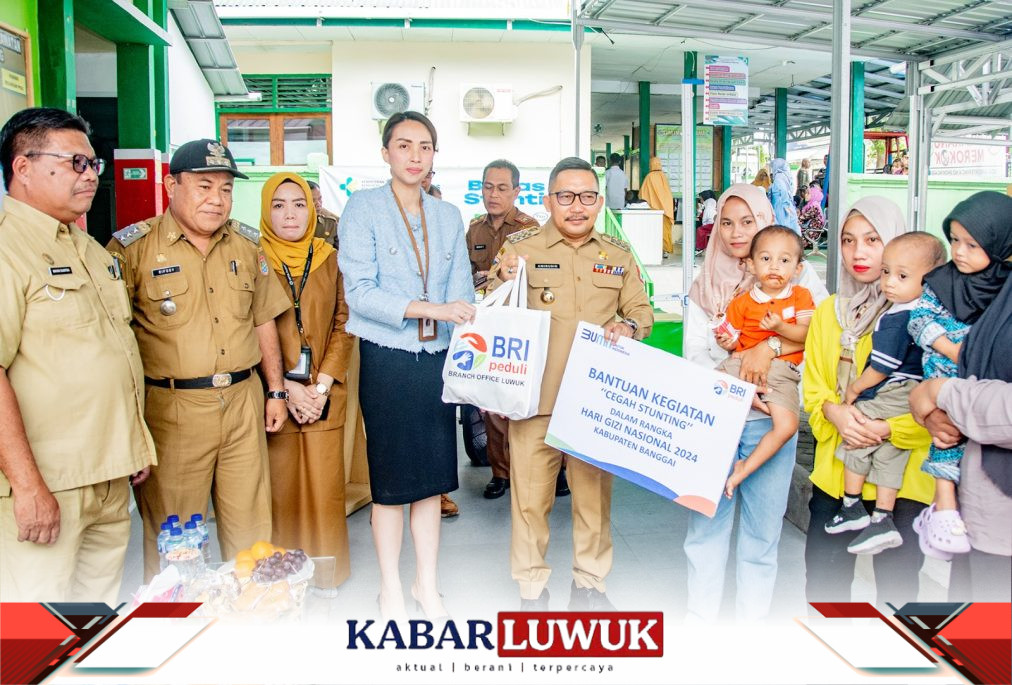 BUPATI BANGGAI H. AMIRUDIN SERAHKAN BANTUAN CSR BRI DI PUSKESMAS SIMPONG DALAM RANGKA HARI GIZI NASIONAL TAHUN 2024