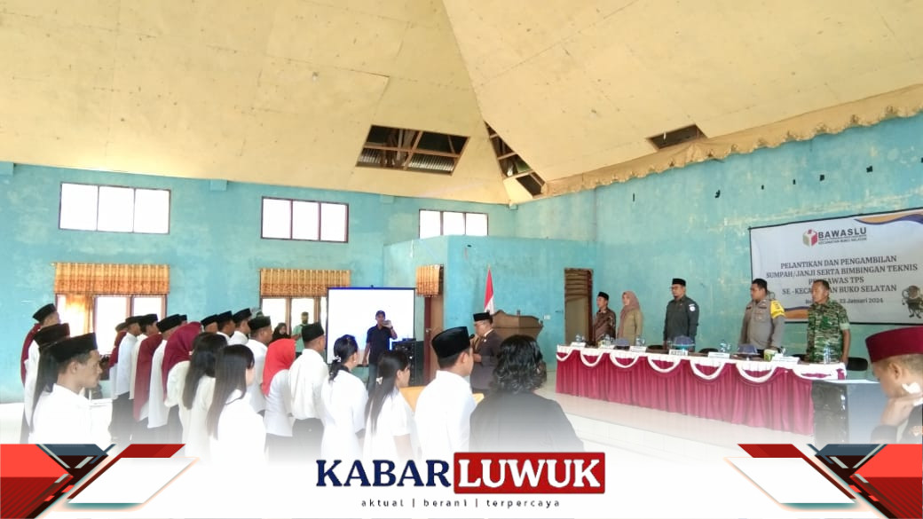 Ketua Bawaslu Hadiri Pelantikan Pengawas TPS Sebangkep Sebanyak 417 orang