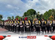 Kapolres Banggai Kepulauan Pimpin Apel Pergeseran Pasukan untuk Pengamanan TPS Pemilu 2024