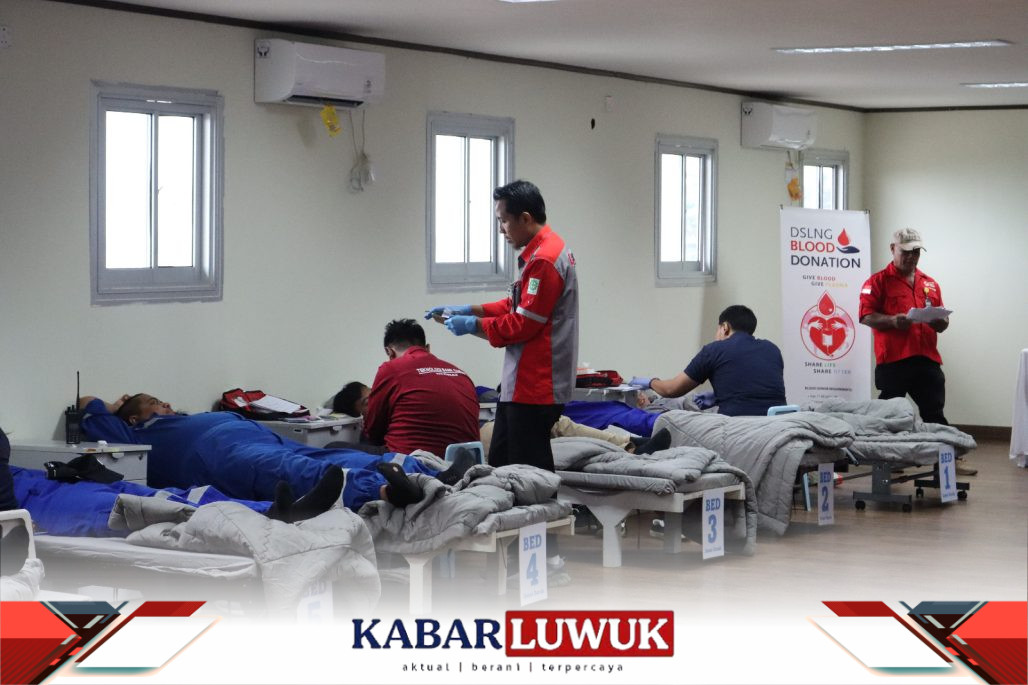 DSLNG, Donor Darah, PMI, Peringatan Bulan K3, Kecamatan Batui, Kabupaten Banggai,