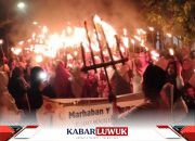 Ratusan Warga Kecamatan Masama Gelar Pawai Obor Memasuki Bulan Suci Ramadhan