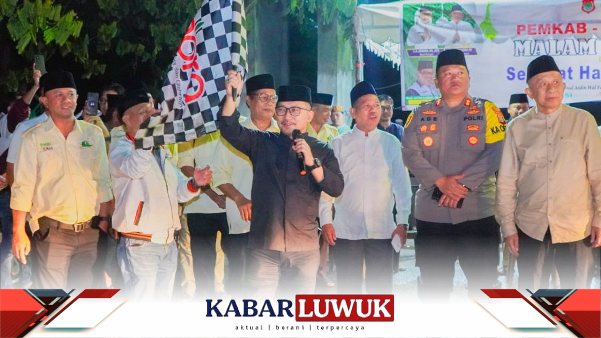 Bupati Banggai, Ir.H. Amiruddin melepas Ratusan Warga Banggai Semarakan Gema Takbir Idul Fitri 1445 Hijriah.