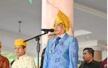 Wakil Gubernur Sulawesi Tengah, Drs. Ma'mun Amir saat memimpin Upacara HUT Kabupaten Parigi Moutong ke 22