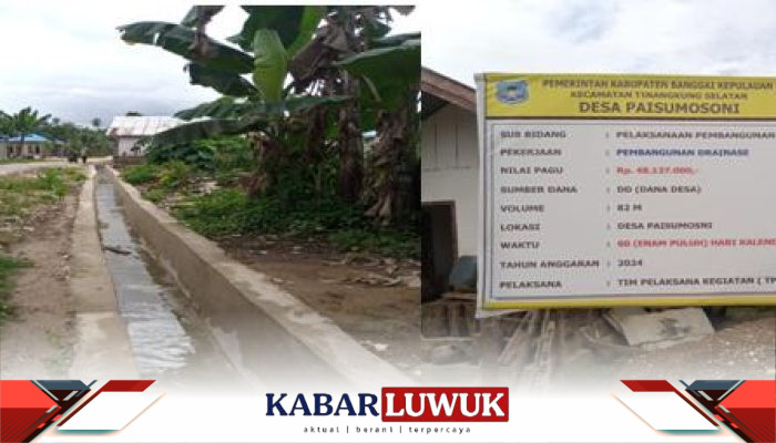 Pemerintah Desa Paisumosoni Manfaatkan Dana Desa 2024 untuk Pembangunan Drainase