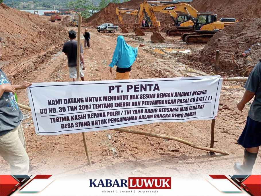 Tuntut Kompensasi, Polsek Pagimana Amankan Aksi Warga Desa Siuna di PT. PDK
