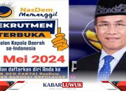 NasDem Buka Pendaftaran Bakal Calon Bupati Dan Wakil Bupati Bangkep,Terbuka Bagi Kader dan Non Kader