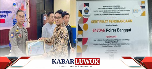 Luar Biasa, Polres Banggai Raih Peringkat I Nilai IKPA Periode Triwulan I 2024 Dari KPPN Luwuk