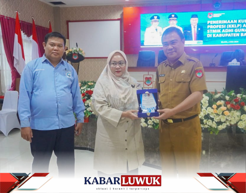 PJ SEKDA BANGGAI SAMBUT 62 MAHASISWA KKLP STMIK ADHI GUNA PALU