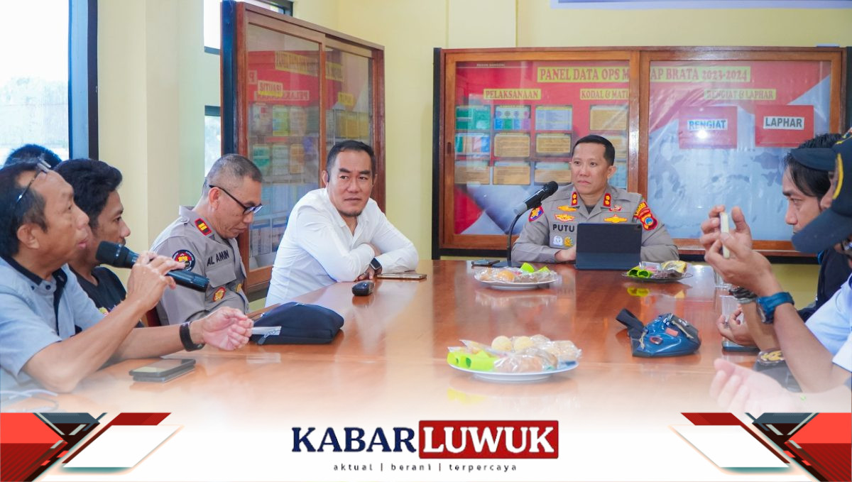 Kapolres Banggai, AKBP Putu Hendra Binangkari, S,IK saat menerima Awak Media Luwuk