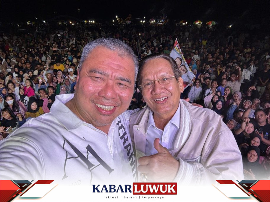 Ahmad Ali Calon Gubernur Sulawesi Tengah bersama Mantan Gubernur Sulteng Longky Djanggola saat melakukan Orasi di Kabupaten Sigi.( Foto Pribadi)