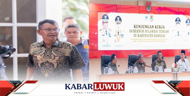 KUNJUNGAN KE KANTOR BUPATI BANGGAI, GUBERNUR RUSDY MASTURA PAPARKAN KINERJA PEMBANGUNAN