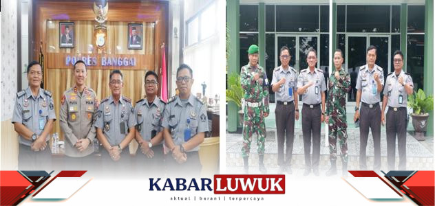 Kepala Lembaga Pemasyarakatan Kelas II B Luwuk, Efendy Wahyudi bersama Jajaran melakukan Silaturahmi di Polres Banggai dan Kodiim 1308/LB