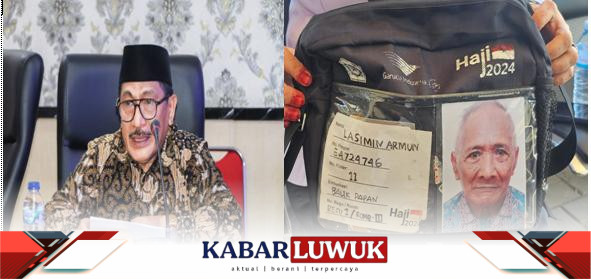 Kepala Kantor Kementrian Agama Kabupaten Banggai, Drs, H.Suardi Kandjae, M.Pd dan Foto Almarhum Jamaah Haji Lasimin Armun