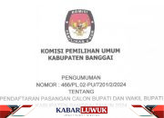 Pengumuman Tentang Pendaftaran Pasangan Calon Bupati dan Wakil Bupati Kabupaten Banggai Tahun 2024