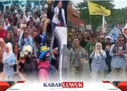 Antusiasme Warga Maahas Sambut Sulianti-Samsul di Tengah Jalan