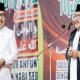 Bupati Banggai, Ir.H. Amiruddin dan Kepala Kantor Kementrian Agama Kabupaten Banggai, Drs, H. Suardi Kandjai saat menghadiri Peringatan Maulid Nabi di Kecamatan Bunta