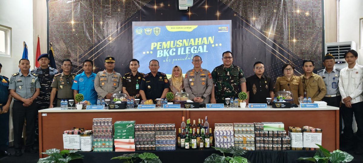 Bea Cukai Luwuk Musnahkan Rokok dan Miras Ilegal Senilai Ratusan Juta Rupiah