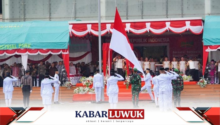 Hujan tak Padamkan Gelora HUT ke-80 RI di PT IMIP