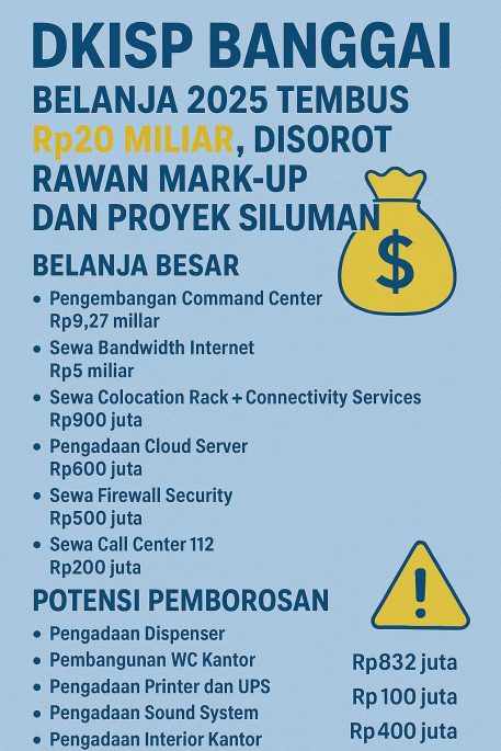 Belanja DKISP Banggai 2025 Tembus Rp20 Miliar, Disorot Masyarakat, Rawan Mark-Up Terjadinya Tipikor