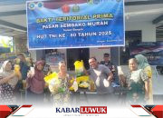 Bakti Teritorial Prima HUT TNI ke 80 Pos AL Luwuk Gelar Pasar Sembako Murah