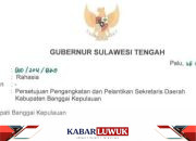 Gubernur Sulteng Setujui Pengangkatan Muhammad Aris Susanto sebagai Sekda Bangkep