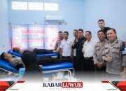 Polres Banggai bersama Wartawan Ikut Donor Darah Sambut HUT Humas Polri ke-74