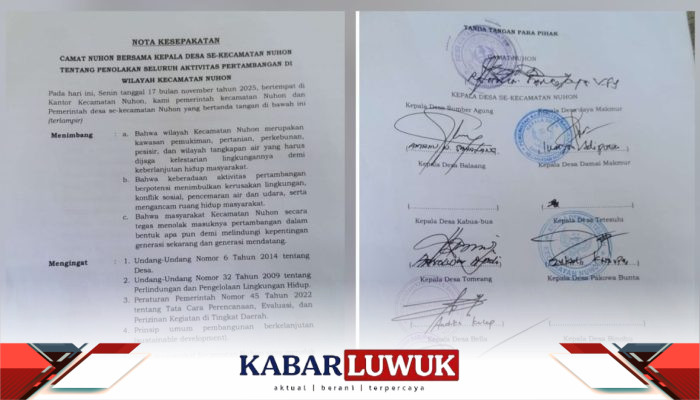 Kades Balaang Dan Kades Pakowa Bunta Disebut Tolak Tandatangani PenolakanTambang