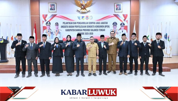 BPSK Banggai Resmi Dilantik, Gubernur Dorong Optimalkan Perlindungan Konsumen