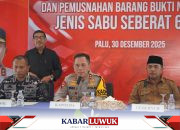 Selama 2025, Polda Sulteng Ungkap 706 Kasus Narkoba, Sita 160 Kg Sabu Hingga Ratusan Ribu Pil Ekstasi