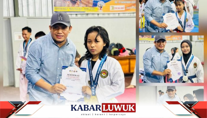 Ketua BTC Beri Bonus 13 Atlet Peraih Medali di Open Turnamen Taekwondo Gubernur Cup