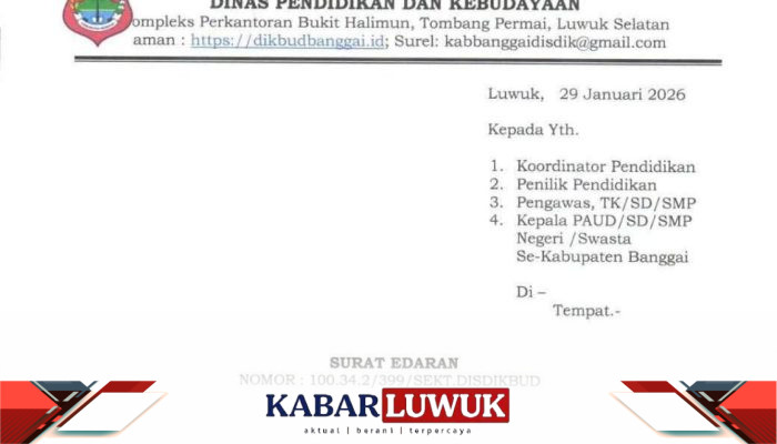 Disdikbud Banggai Terapkan Lima Hari Sekolah Mulai 2 Februari 2026