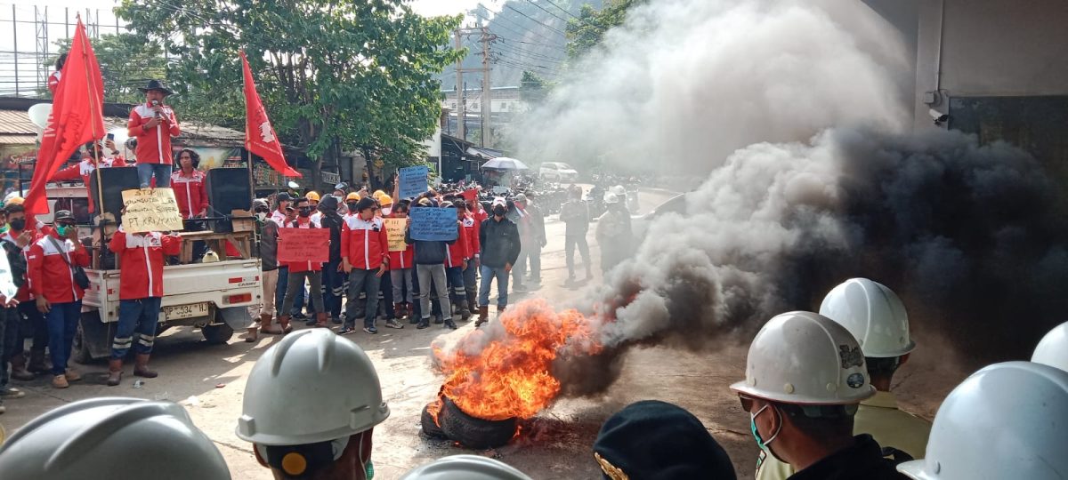 Aksi Tuntutan Serikat, Dua Petugas Keamanan IMIP Terluka